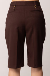 Elisabetta Franchi Bermuda In Misto Lana Vergine PA18162E2 CACAO