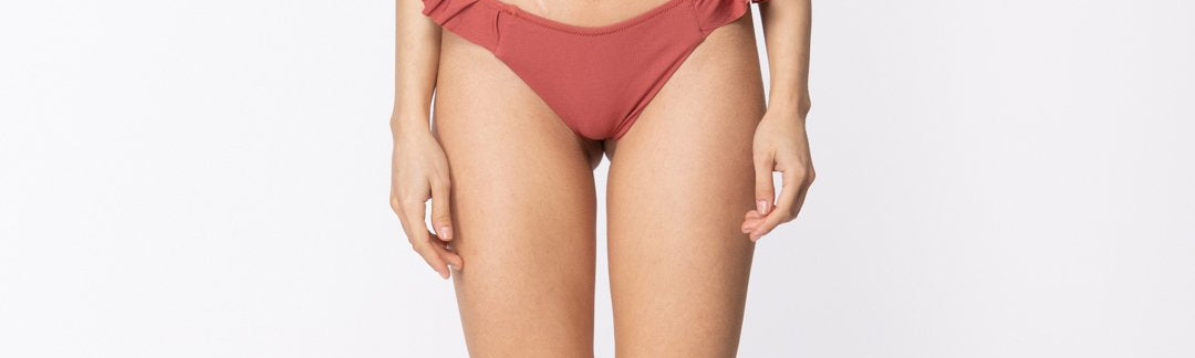 Ardoel Bikini a Triangolo a Costine con Volant Petalo Petalo MATTONE