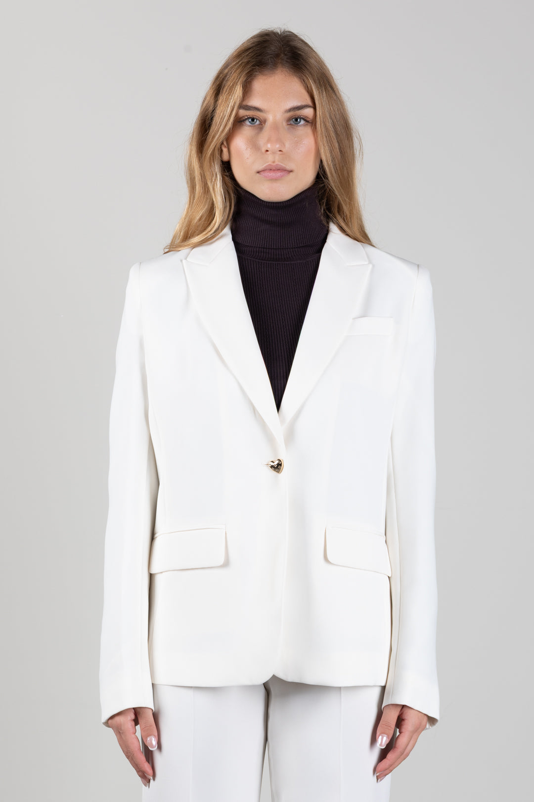 Twin-set Blazer con Bottone a Cuore 262TP2044 MADREPERLA