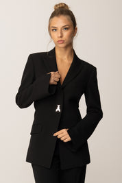 Patrizia Pepe Blazer Doppiopetto Sartoriale con Collo a Revers 8S0549 A454 NERO