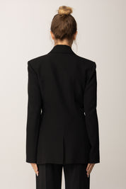 Patrizia Pepe Blazer Doppiopetto Sartoriale con Collo a Revers 8S0549 A454 NERO