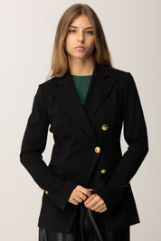 Pinko Blazer Doppiopetto Slim con Dettagli Goldgiacca Donna Pinko, Blazer Doppiopetto Pinko, Giacca Slim F NERO LIMOUSINE