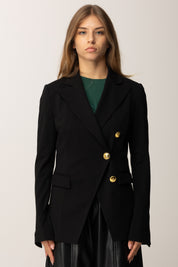 Pinko Blazer Doppiopetto Slim con Dettagli Goldgiacca Donna Pinko, Blazer Doppiopetto Pinko, Giacca Slim F NERO LIMOUSINE