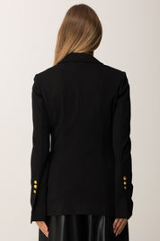 Pinko Blazer Doppiopetto Slim con Dettagli Goldgiacca Donna Pinko, Blazer Doppiopetto Pinko, Giacca Slim F NERO LIMOUSINE