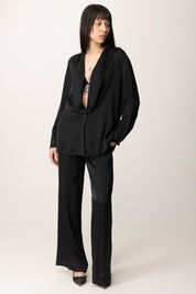 Manila Grace Blazer Fluido In Stile Smoking G049VU NERO