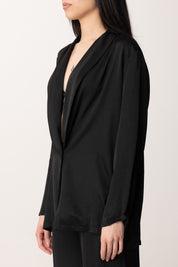 Manila Grace Blazer Fluido In Stile Smoking G049VU NERO