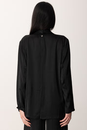 Manila Grace Blazer Fluido In Stile Smoking G049VU NERO