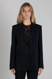 Patrizia Pepe Blazer Fluido Stretch a Due Bottoni 8S0096 A6F5 NERO