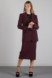Patrizia Pepe Blazer Fluido Stretch a Due Bottoni 8S0096 A6F5 WOOD BROWN