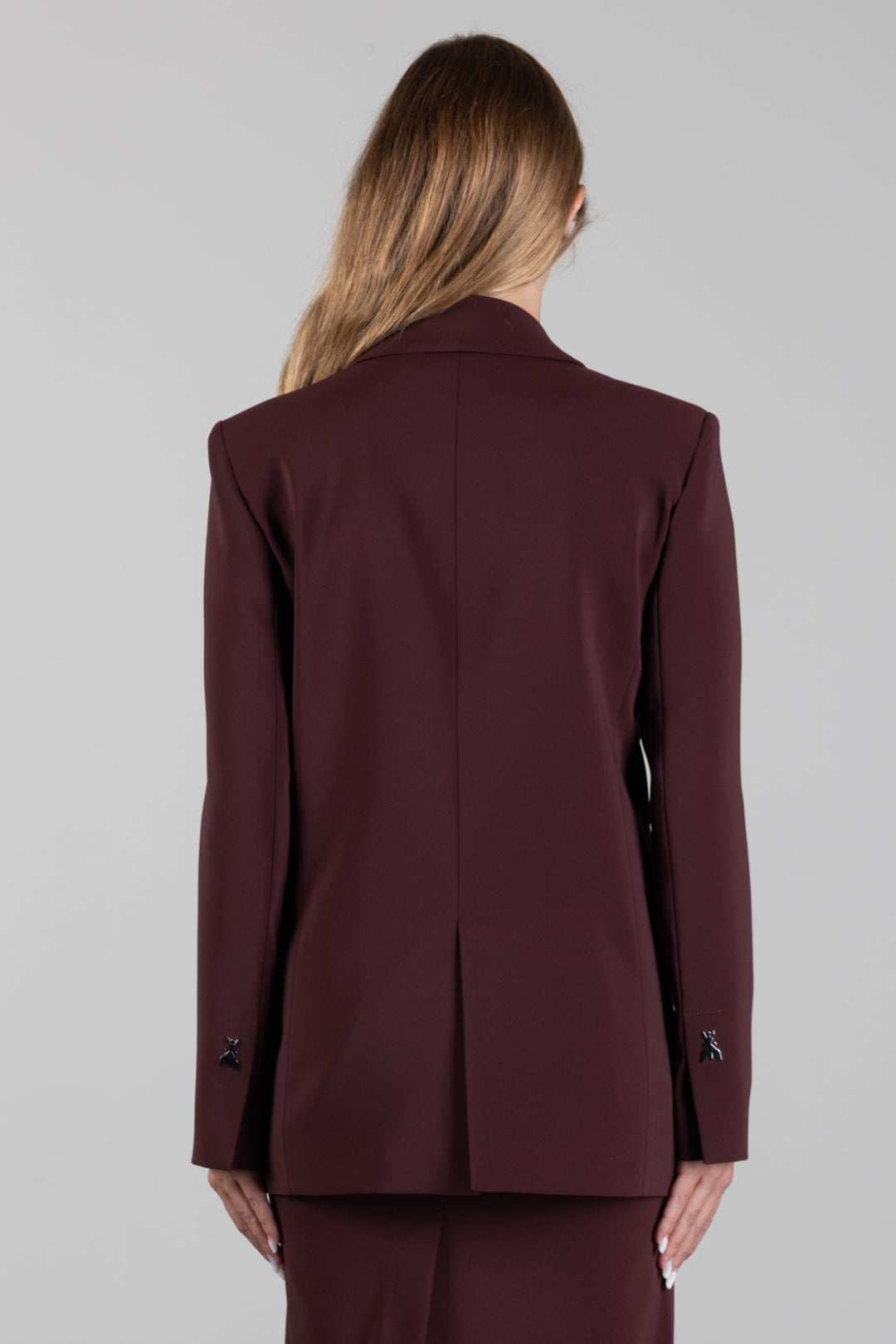 Patrizia Pepe Blazer Fluido Stretch a Due Bottoni 8S0096 A6F5 WOOD BROWN