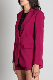 Patrizia Pepe Blazer Fluido Stretch a Due Bottonif 8S0096 A6F5 MARTIAN BURGUNDY