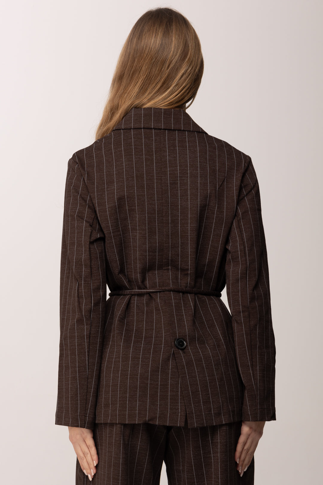 Meme Road Blazer Gessato Doppiopetto con Fusciacca M6281G FONDENTE