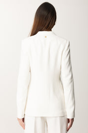 Manila Grace Blazer In Tessuto Fluido G164VU OFF WHITE