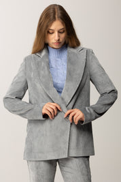 Manila Grace Blazer In Velluto a Costine G092PU NEBBIA