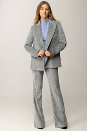 Manila Grace Blazer In Velluto a Costine G092PU NEBBIA