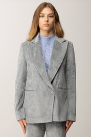 Manila Grace Blazer In Velluto a Costine G092PU NEBBIA