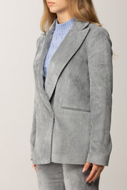 Manila Grace Blazer In Velluto a Costine G092PU NEBBIA