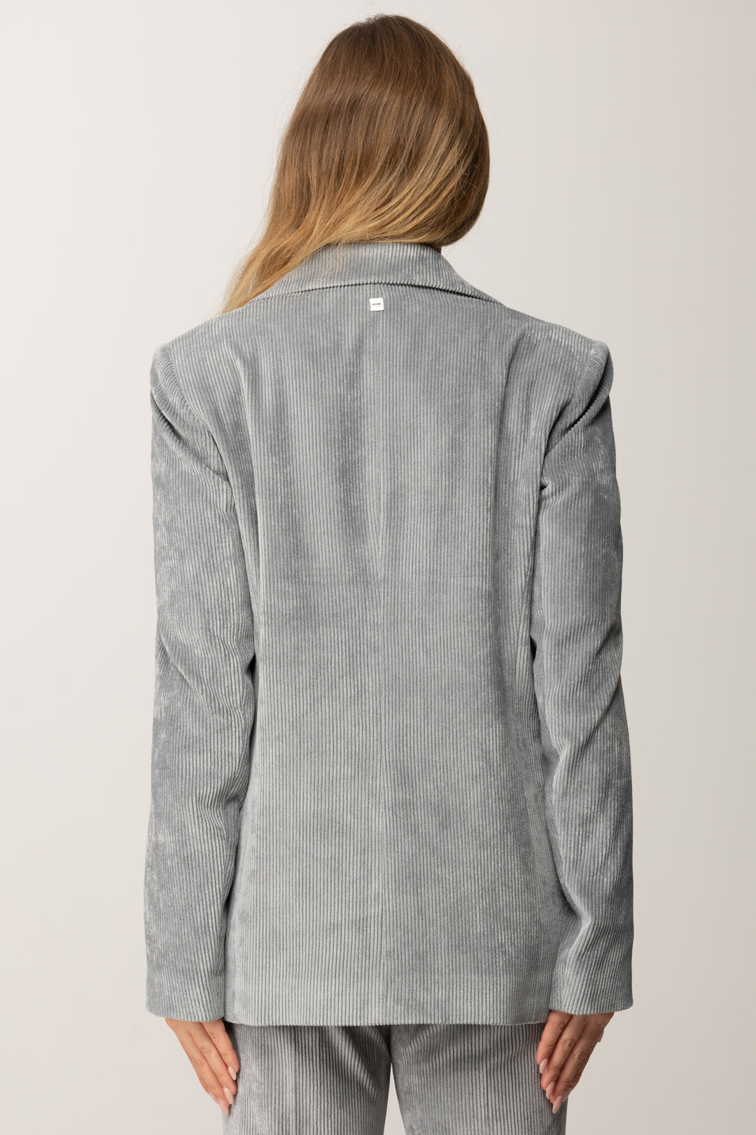 Manila Grace Blazer In Velluto a Costine G092PU NEBBIA