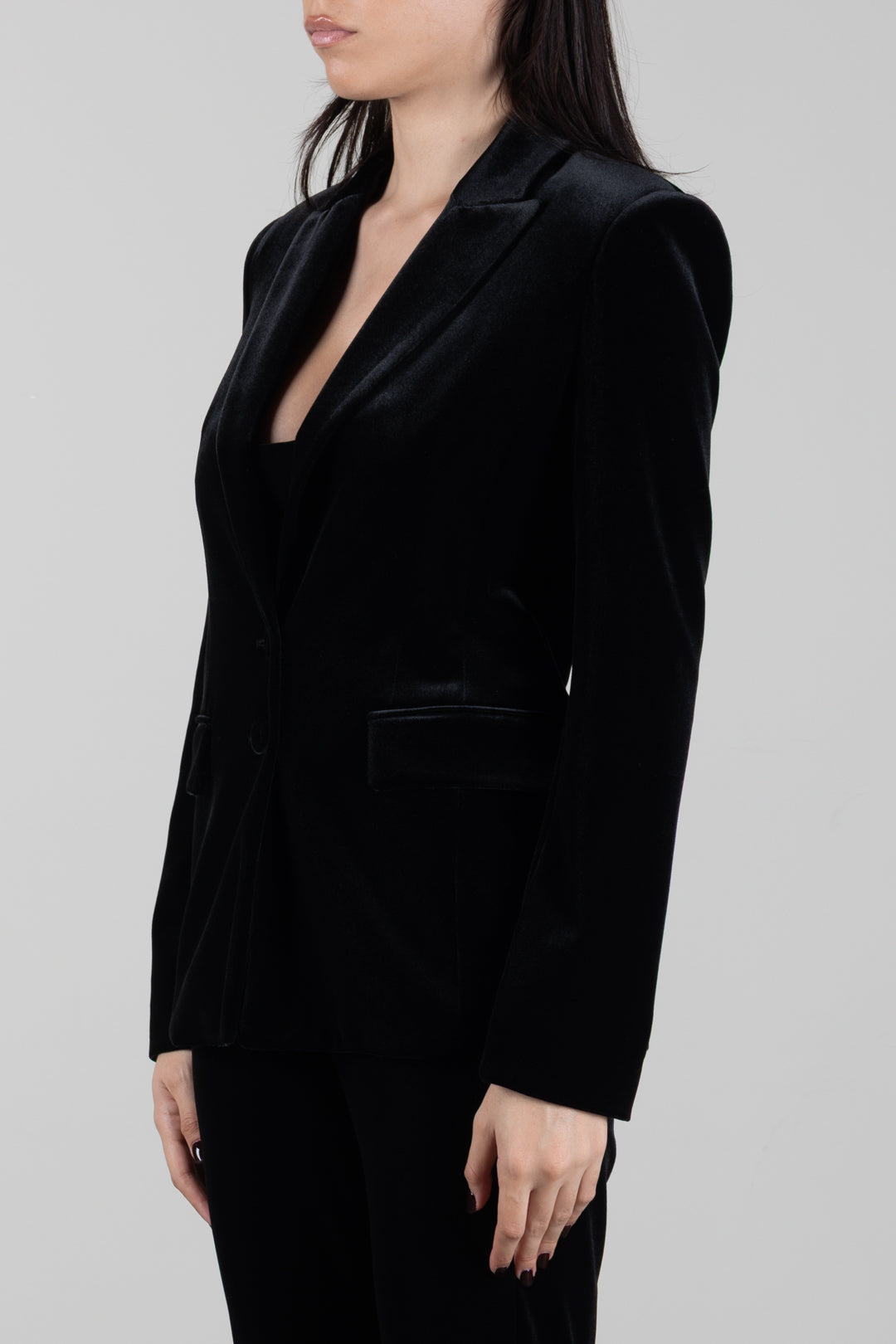 Patrizia Pepe Blazer Monopetto In Velluto 2S0020 J0085 NERO
