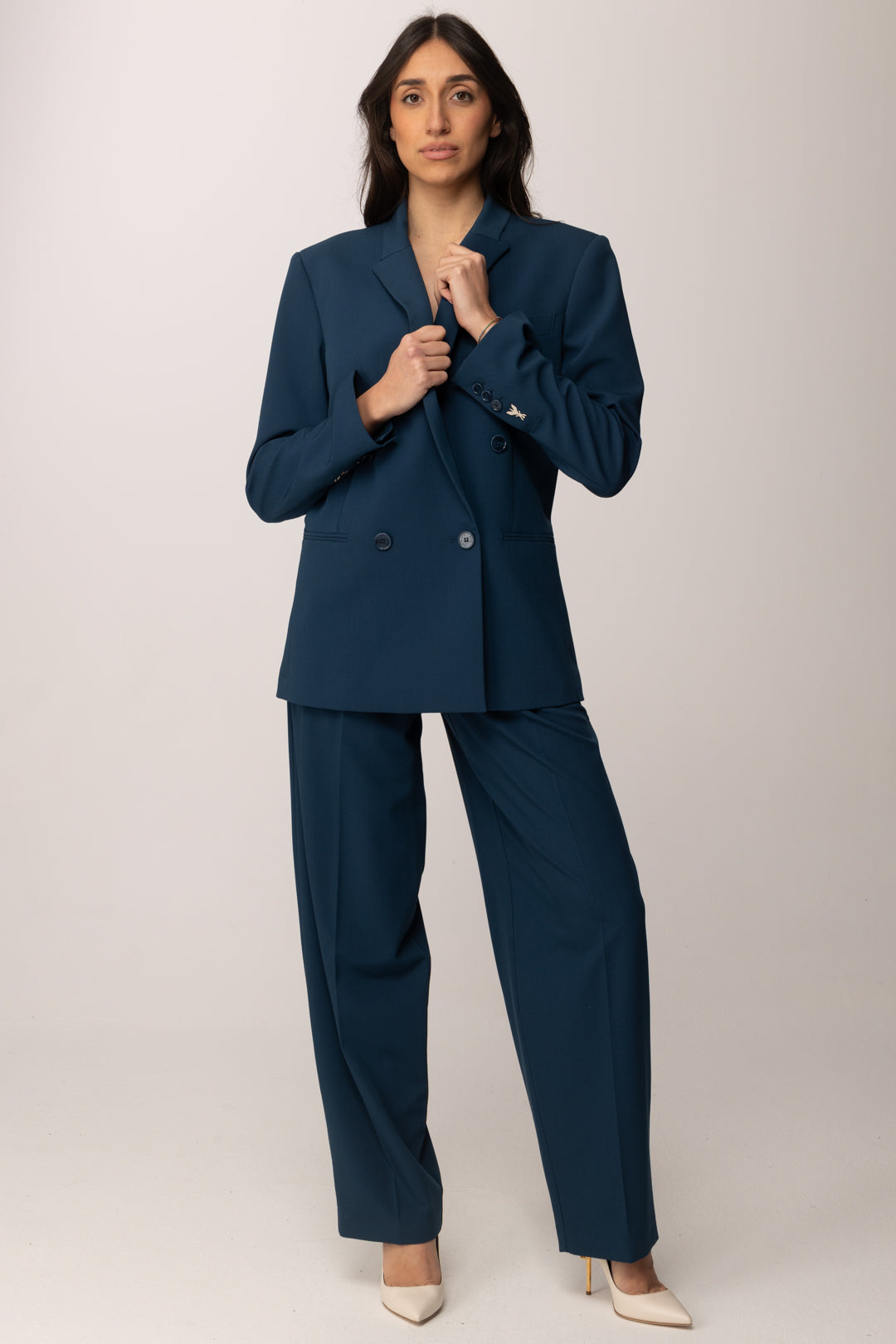 Patrizia Pepe Blazer Oversize Doppiopetto 8S0585 A498 LAGOON BLUE