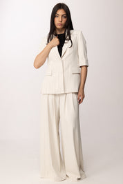 Imperial Blazer Regular Fit a Righe Maniche Corte JAP1LAF PANNA