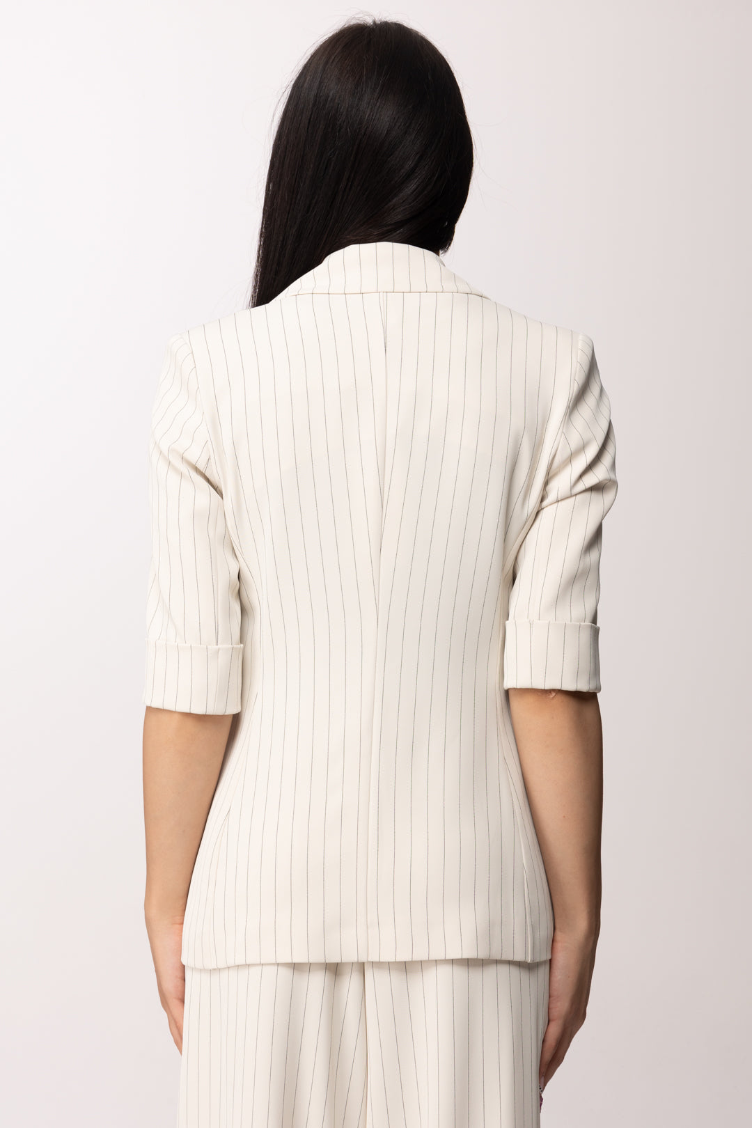 Imperial Blazer Regular Fit a Righe Maniche Corte JAP1LAF PANNA