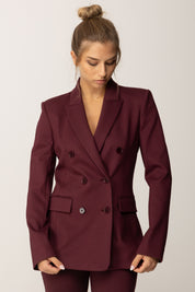 Patrizia Pepe Blazer Sartoriale con Chiusura Fly Metallica 8S0542 A025 PURPLE RED