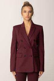 Patrizia Pepe Blazer Sartoriale con Chiusura Fly Metallica 8S0542 A025 PURPLE RED
