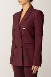 Patrizia Pepe Blazer Sartoriale con Chiusura Fly Metallica 8S0542 A025 PURPLE RED