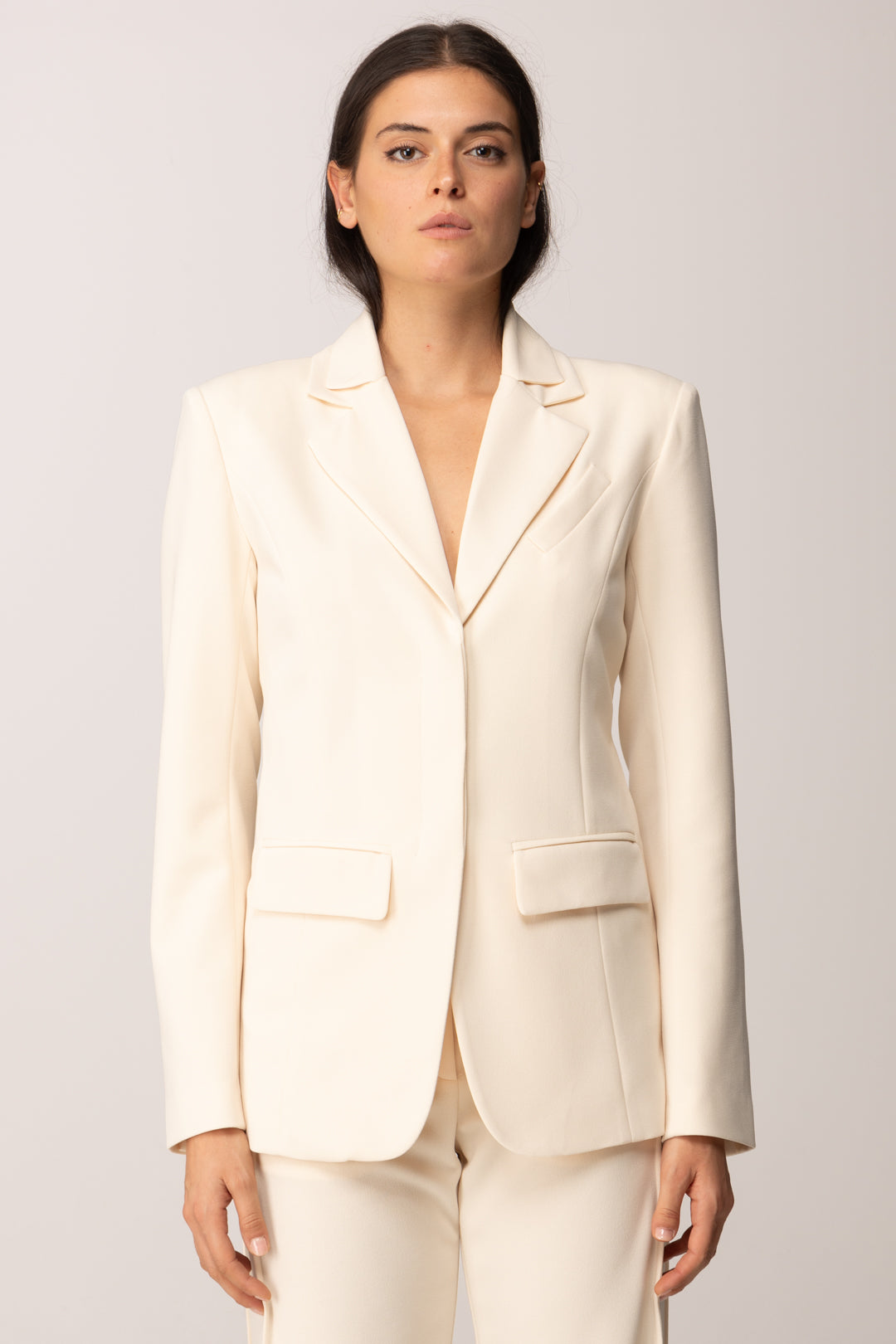 Patrizia Pepe Blazer Sartoriale con Doppio Collo 2S1540 A658 WOOLY WHITE