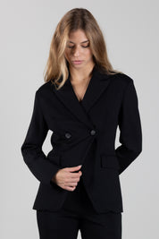 Manila Grace Blazer Sartoriale Doppiopetto con Chiusura Asimmetrica G007VU METEORITE :AI26