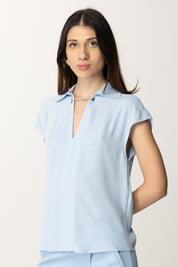 Patrizia Pepe Blusa Fluida con Colletto Minimal 8C0775 A8I1 SHIRTING SKY