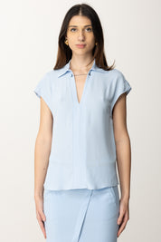 Patrizia Pepe Blusa Fluida con Colletto Minimal 8C0775 A8I1 SHIRTING SKY
