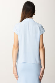 Patrizia Pepe Blusa Fluida con Colletto Minimal 8C0775 A8I1 SHIRTING SKY
