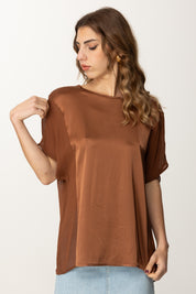 Manila Grace Blusa In Raso C037VU TERRA