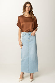 Manila Grace Blusa In Raso C037VU TERRA