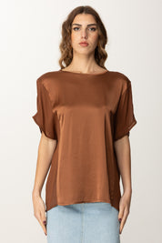 Manila Grace Blusa In Raso C037VU TERRA