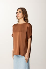 Manila Grace Blusa In Raso C037VU TERRA