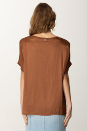 Manila Grace Blusa In Raso C037VU TERRA