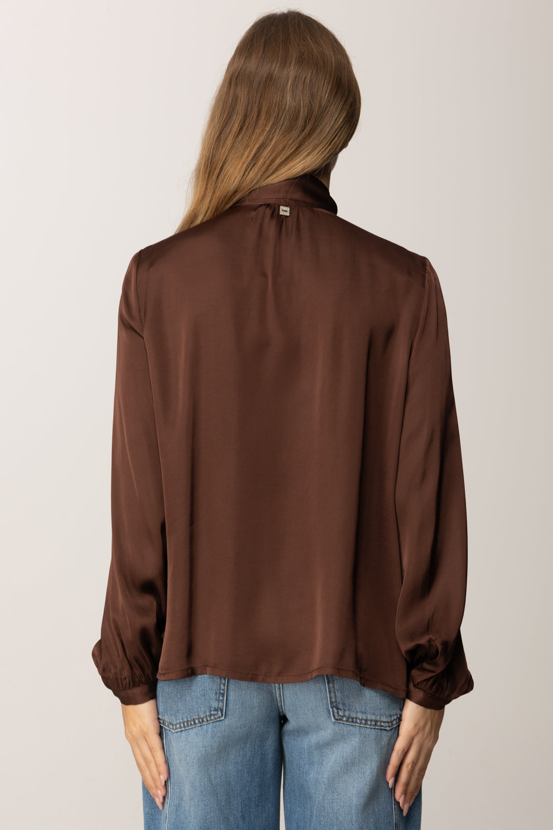 Manila Grace Blusa In Viscosa con Fiocco Al Collo C037VU ARABICA