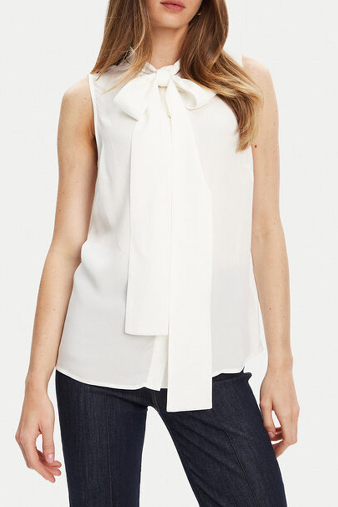 Marciano By Guess Blusa Smanicata Etta con Fiocco 5YGH05 7304A WHITE PEAKS