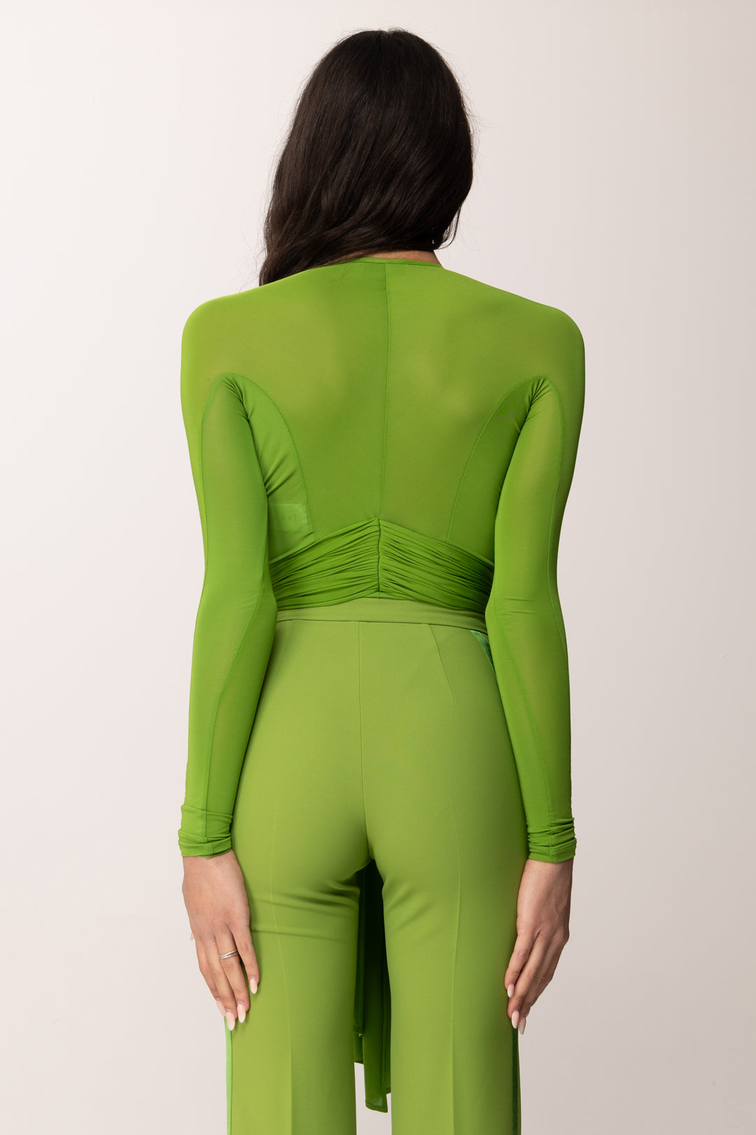 Elisabetta Franchi Body con Apertura Frontale e Fusciacca BO02462E2 ALOE