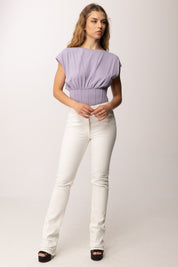 Elisabetta Franchi Body con Schiena Scoperta e Collana Sul Retro BK78T62E2 LILLA