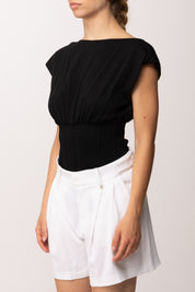 Elisabetta Franchi Body con Schiena Scoperta e Collana Sul Retro BK78T62E2 NERO