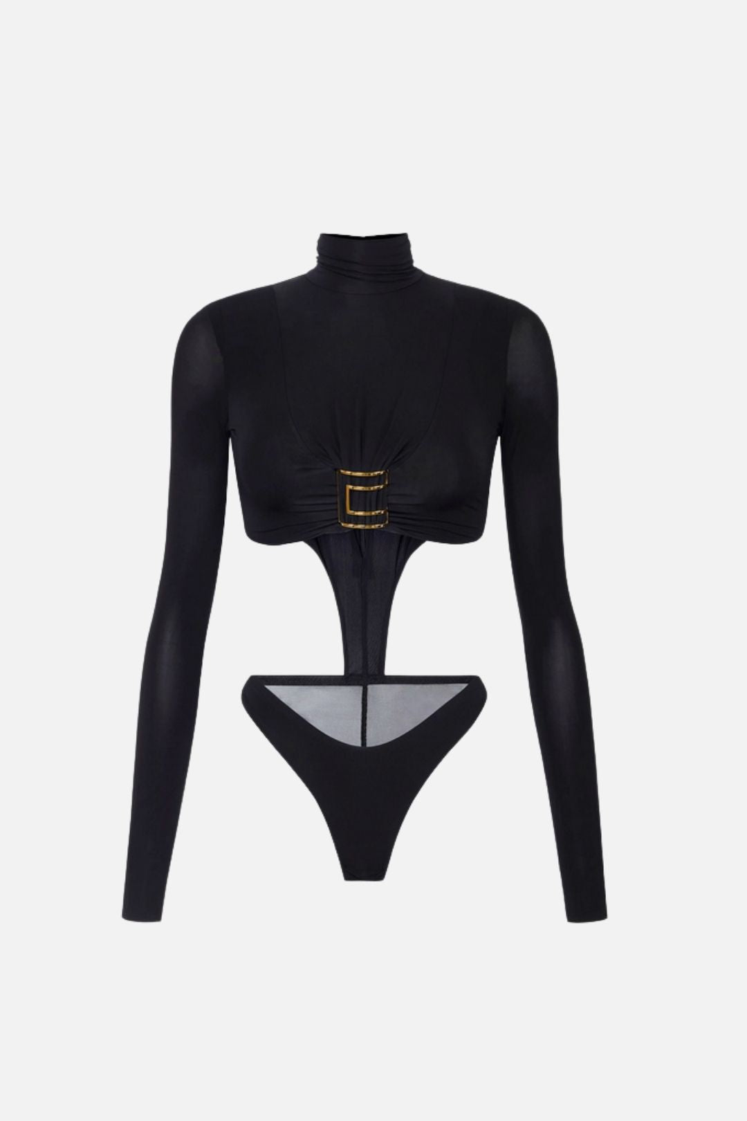 Elisabetta Franchi Body Cut-out In Jersey con Placca Logo BO05567E2 NERO