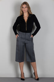 Elisabetta Franchi Body In Filato Di Viscosa con Catena Gioiello BK03S66E2 NERO