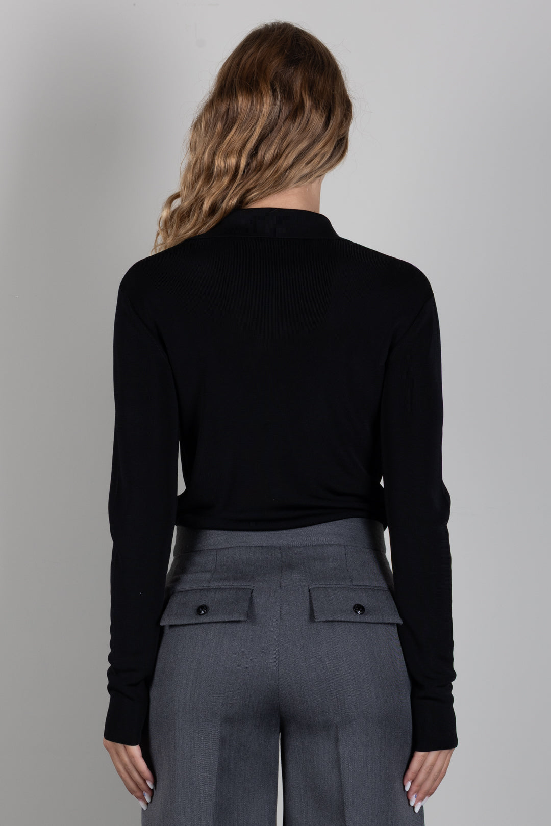 Elisabetta Franchi Body In Filato Di Viscosa con Catena Gioiello BK03S66E2 NERO