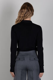 Elisabetta Franchi Body In Filato Di Viscosa con Catena Gioiello BK03S66E2 NERO