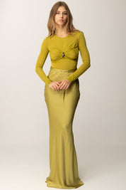 Elisabetta Franchi Body In Jersey con Placca Gioiello BO01657E2 IGUANA