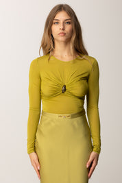 Elisabetta Franchi Body In Jersey con Placca Gioiello BO01657E2 IGUANA